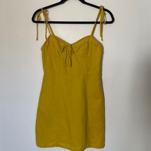 Golden summer mini dress
